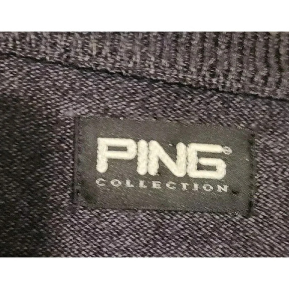 Ping Collection Sweater Men's Large‎ Gray V-Neck Golf Pullover - Picture 3 of 5